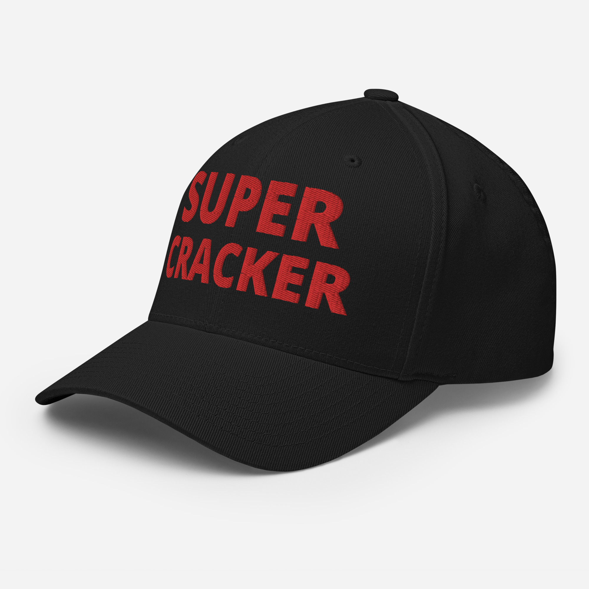 SUPER CRACKER (in full size red letters) Flexfit Baseball Cap - Image 2