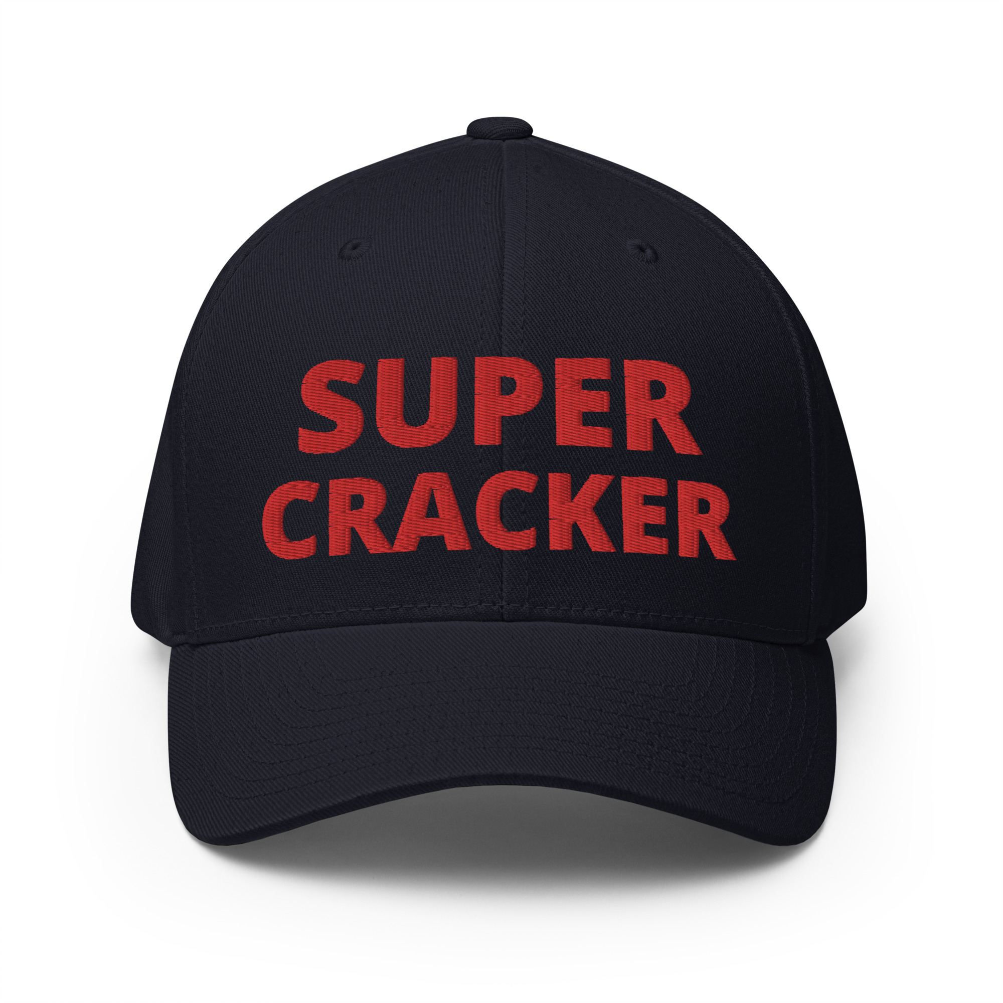 SUPER CRACKER (in full size red letters) Flexfit Baseball Cap - Image 5