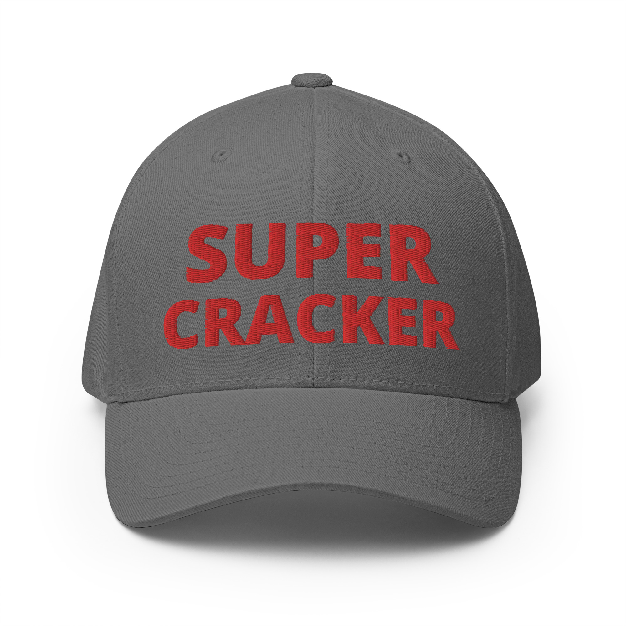 SUPER CRACKER (in full size red letters) Flexfit Baseball Cap - Image 9