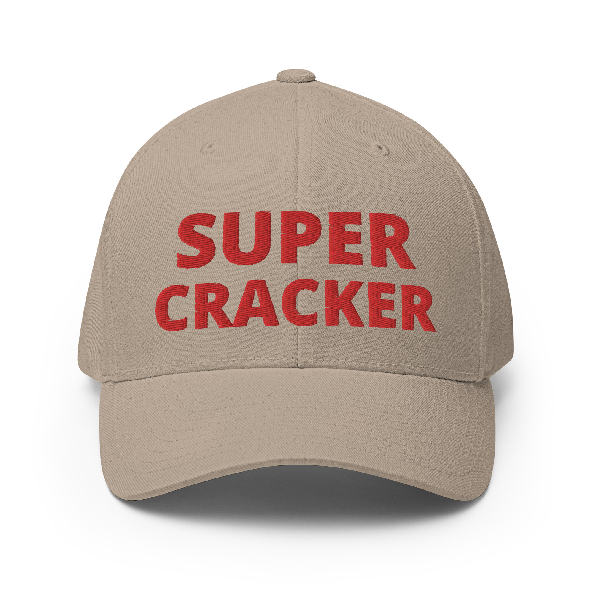 SUPER CRACKER (in full size red letters) Flexfit Baseball Cap - Image 10