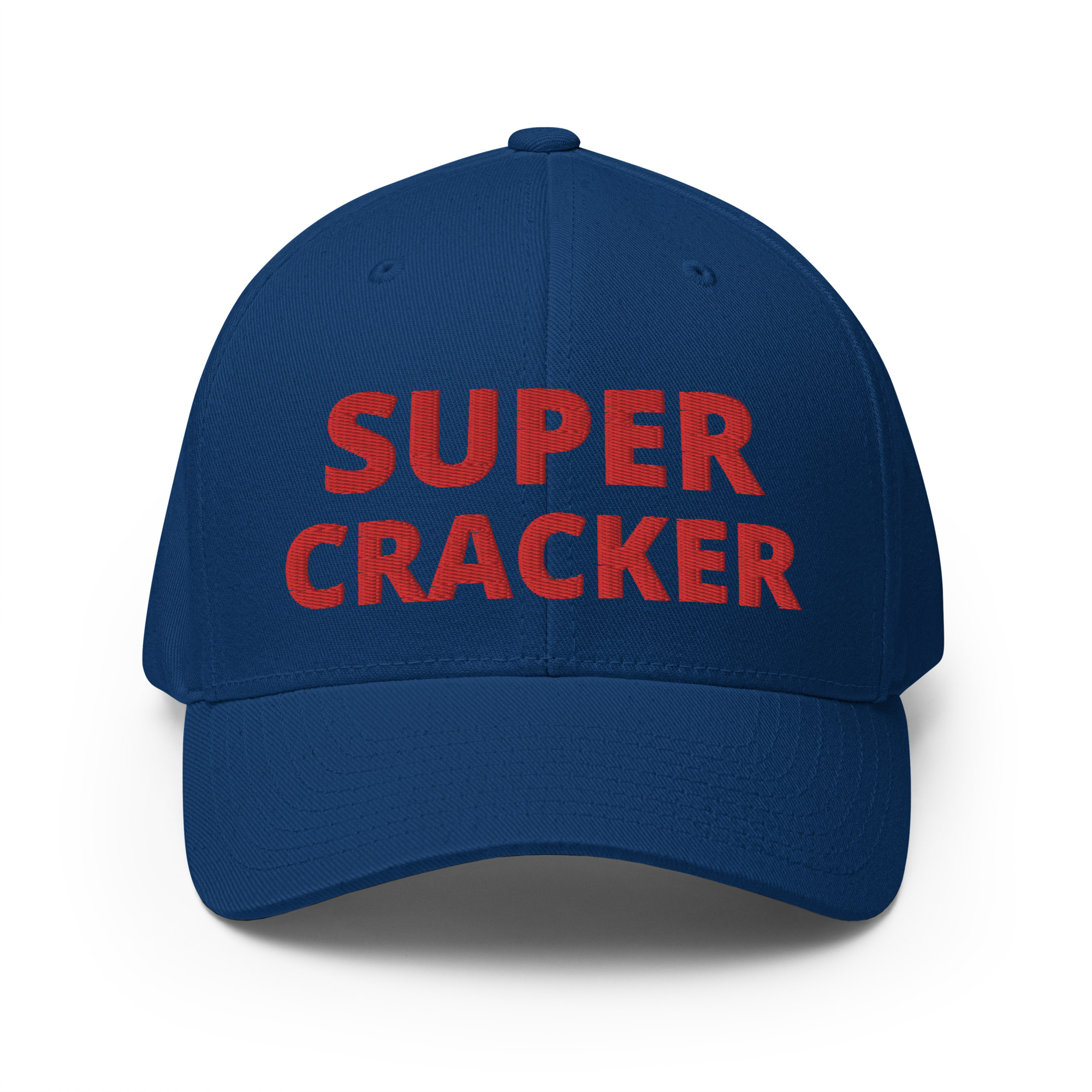 SUPER CRACKER (in full size red letters) Flexfit Baseball Cap - Image 6