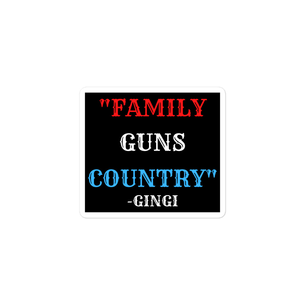 FAMILY GUNS COUNTRY (red white and blue) Gingi Sticker - Image 2