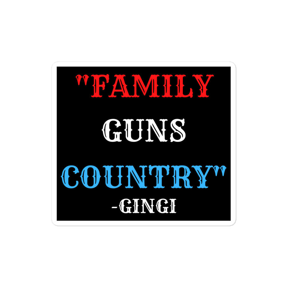 FAMILY GUNS COUNTRY (red white and blue) Gingi Sticker - Image 3