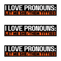 I LOVE PRONOUNS Let Me She Them Titties Sticker Pack