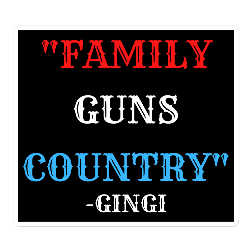FAMILY GUNS COUNTRY (red white and blue) Gingi Sticker