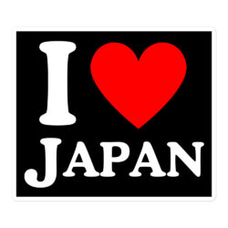 I Love JAPAN Black Sticker