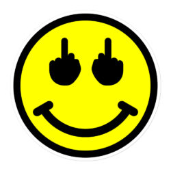 Smiley Emoji Double Middle Fingers sticker