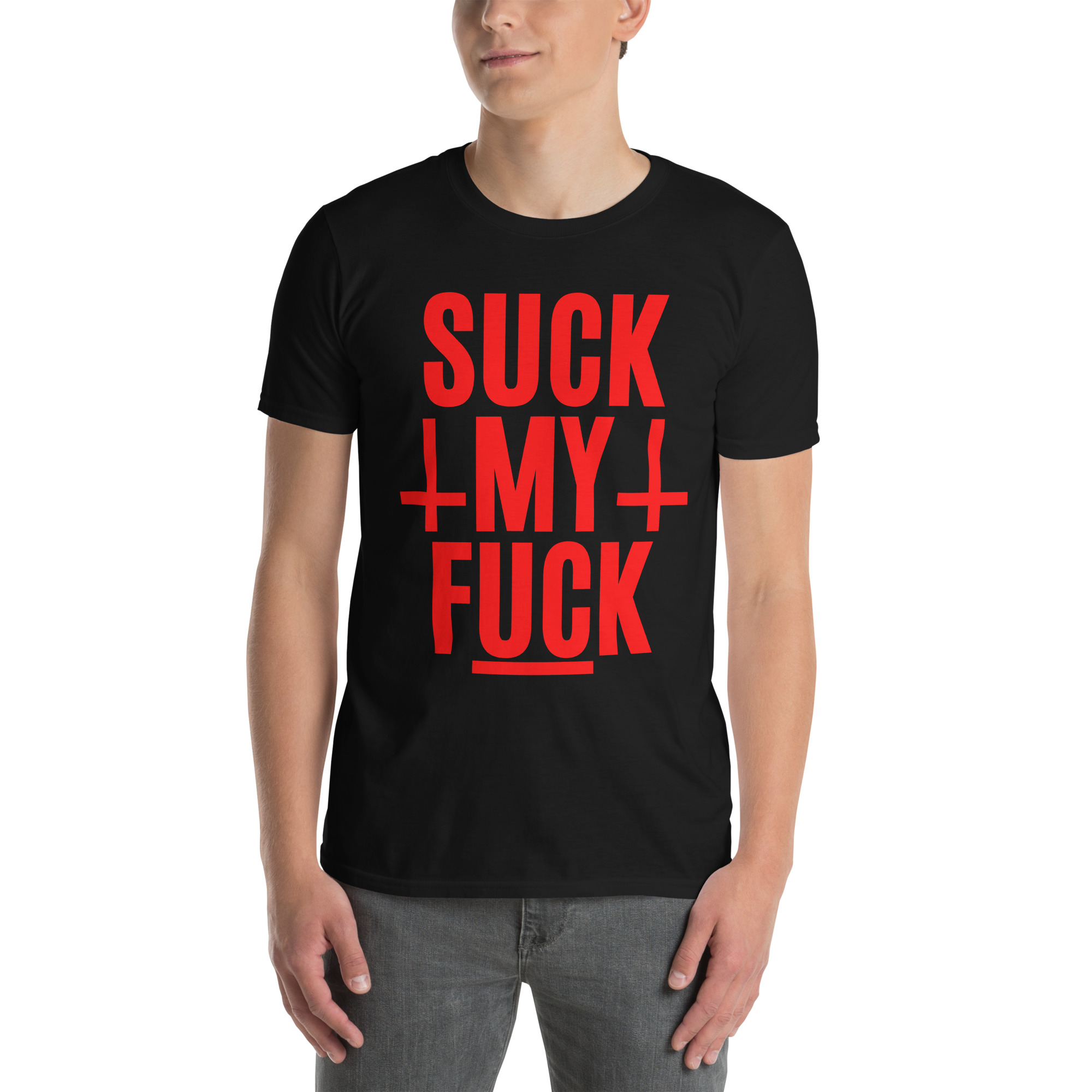 Suck My Fuck - Reverse Crosses in Red T-Shirt - Image 2