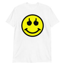 Smiley Emoji Double Middle Fingers T-Shirt