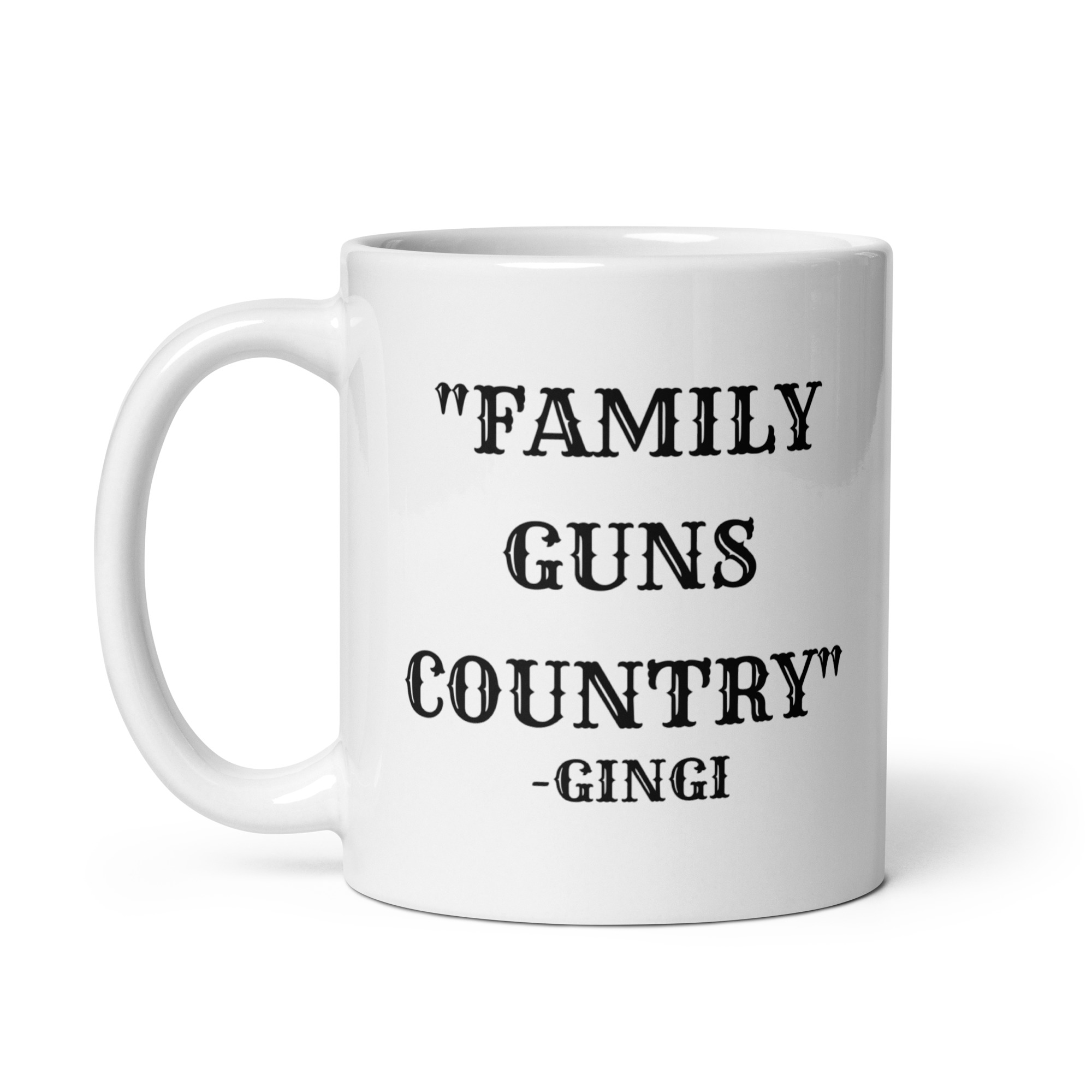 'Family Guns Country' Gingi (in black letters) mug - Image 2