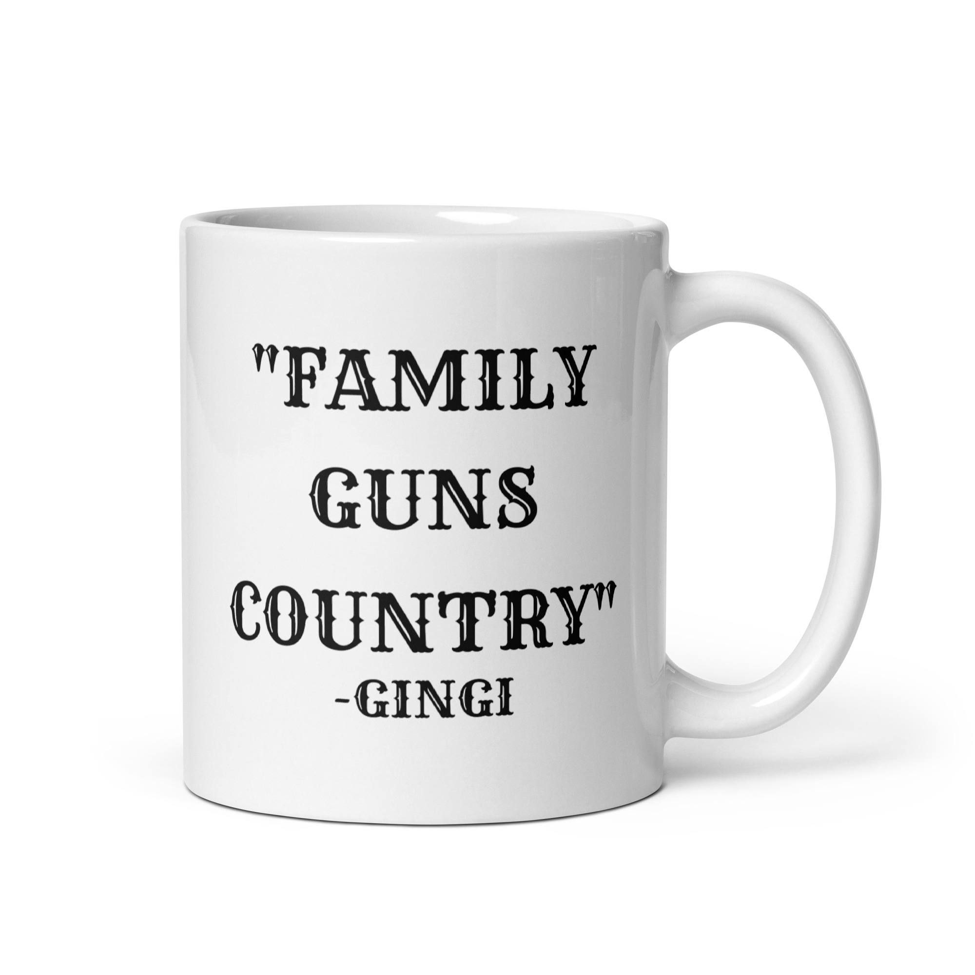 'Family Guns Country' Gingi (in black letters) mug