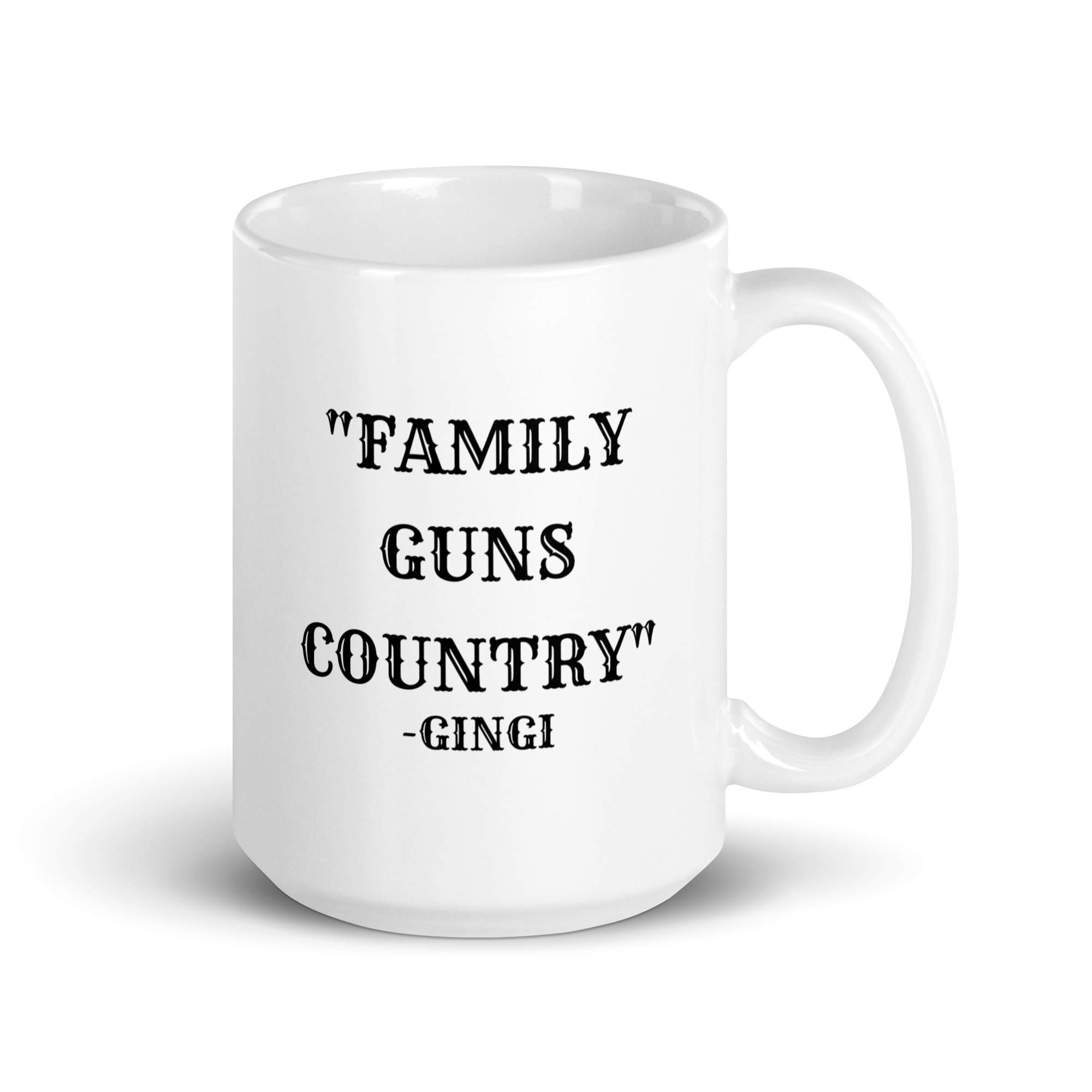 'Family Guns Country' Gingi (in black letters) mug - Image 4