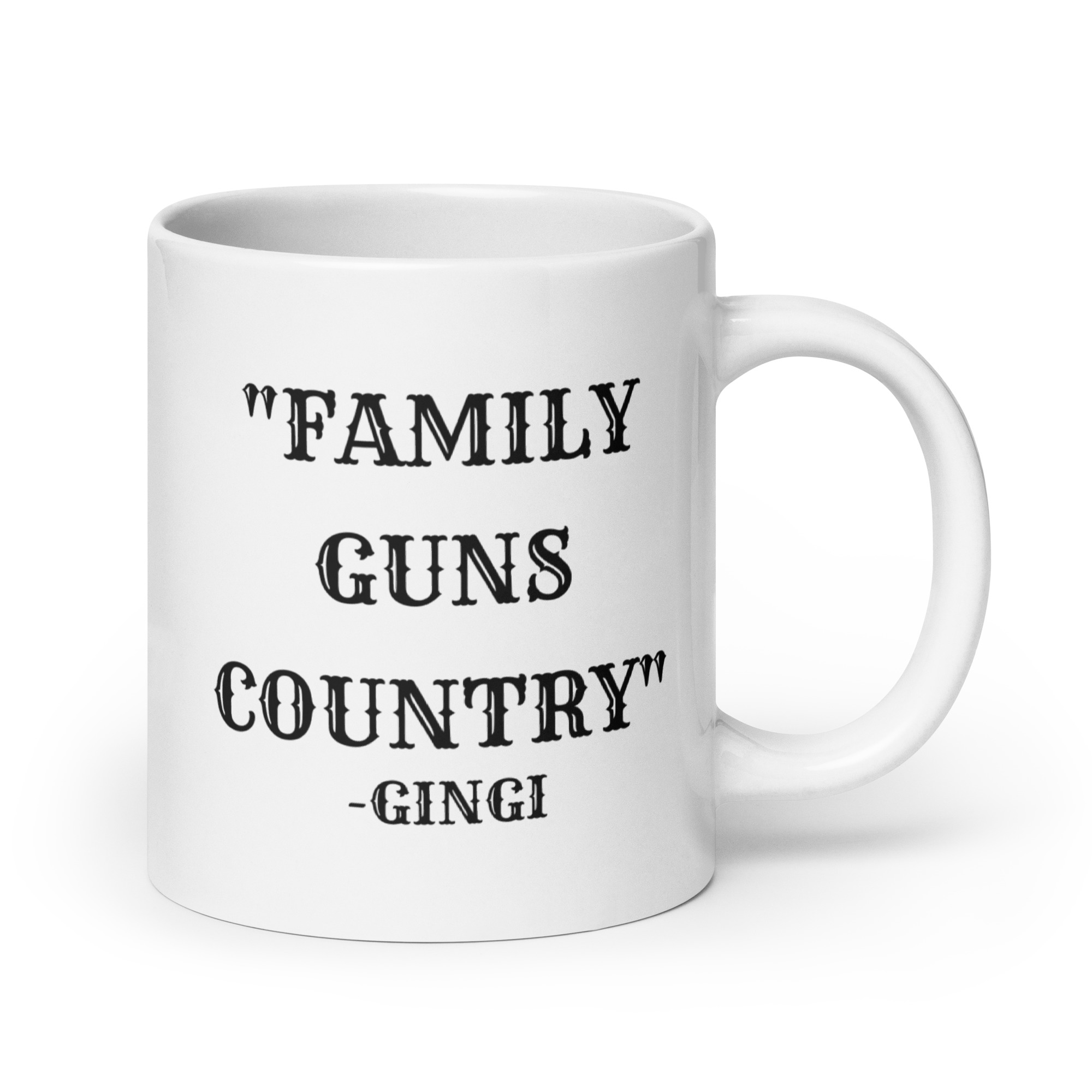 'Family Guns Country' Gingi (in black letters) mug - Image 7