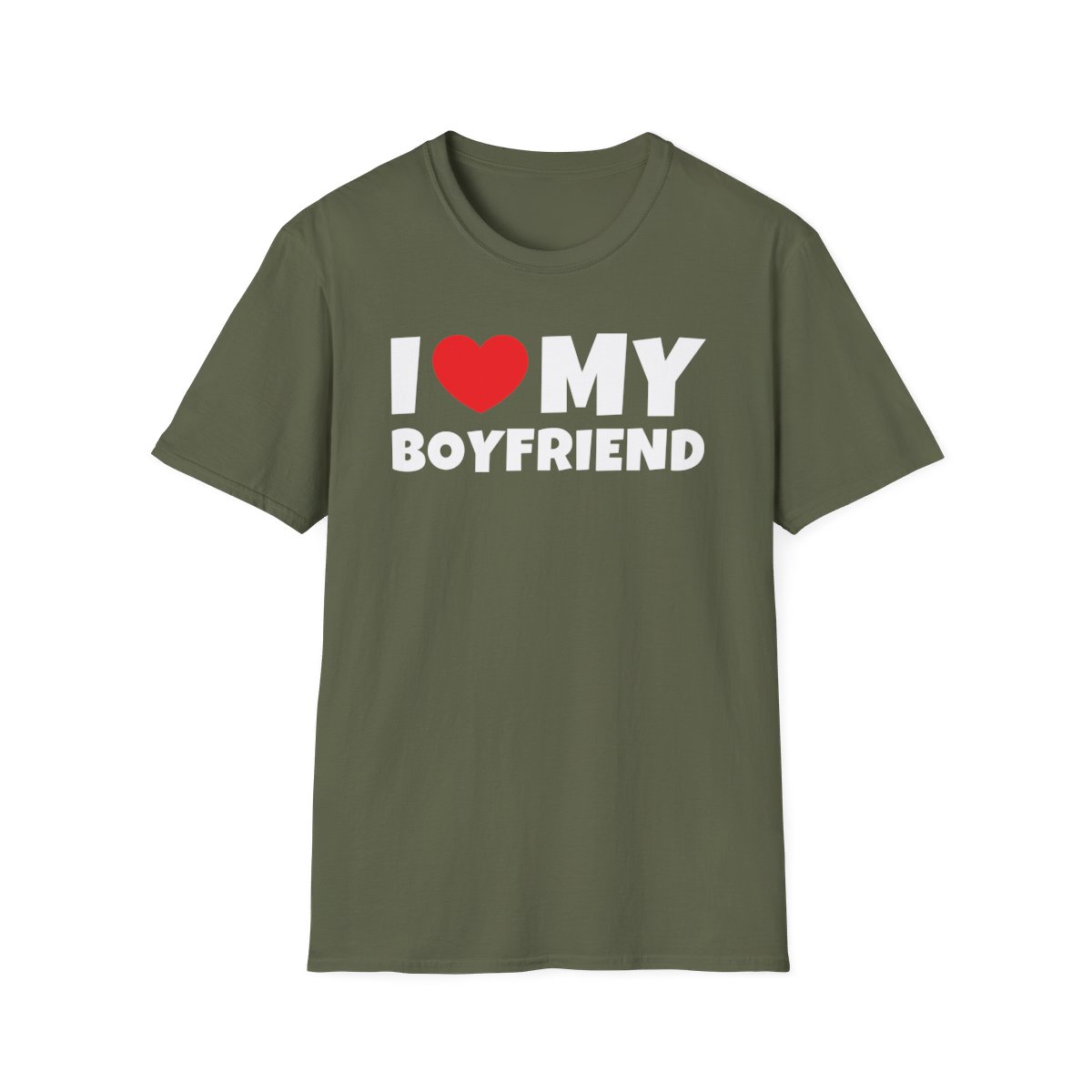 I LOVE MY BOYFRIEND (in white letters) T-Shirt - Image 6