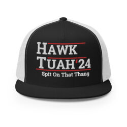 HAWK TUAH Flat Brim Trucker Hat (Embroidered)