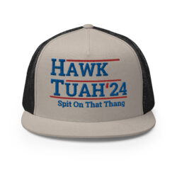 HAWK TUAH Flat Brim Trucker Cap (Embroidered)