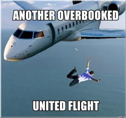 Another Overbooked United Flight meme (skydiving)