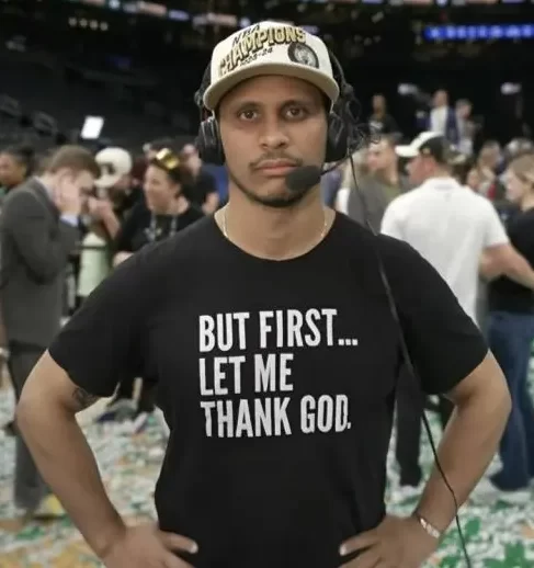 But First Let Me Thank God shirt Joe Mazzulla after winning the NBA Championship