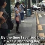 By the time I realized that it was a shopping bag, I already missed the bus