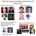 Dude who wants a big tiddy goth mommy gf starter pack