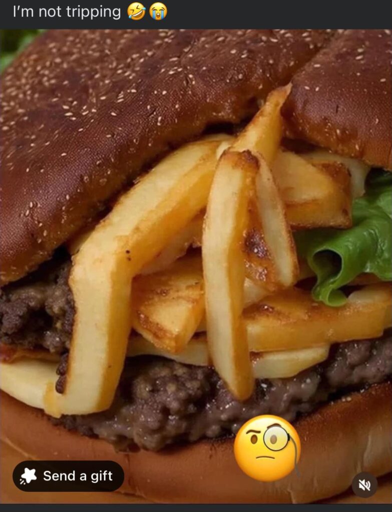 French fries hamburger fucking