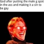 God after putting the male G spot in the ass and making it a sin to be gay