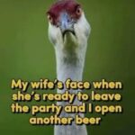 My wife's face when she's ready to leave the party and I open another beer