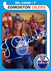 Oilers Fan Flash Tits Hockey Card