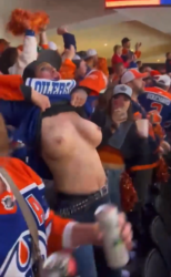 Oilers Fan Flashing Tits Uncensored