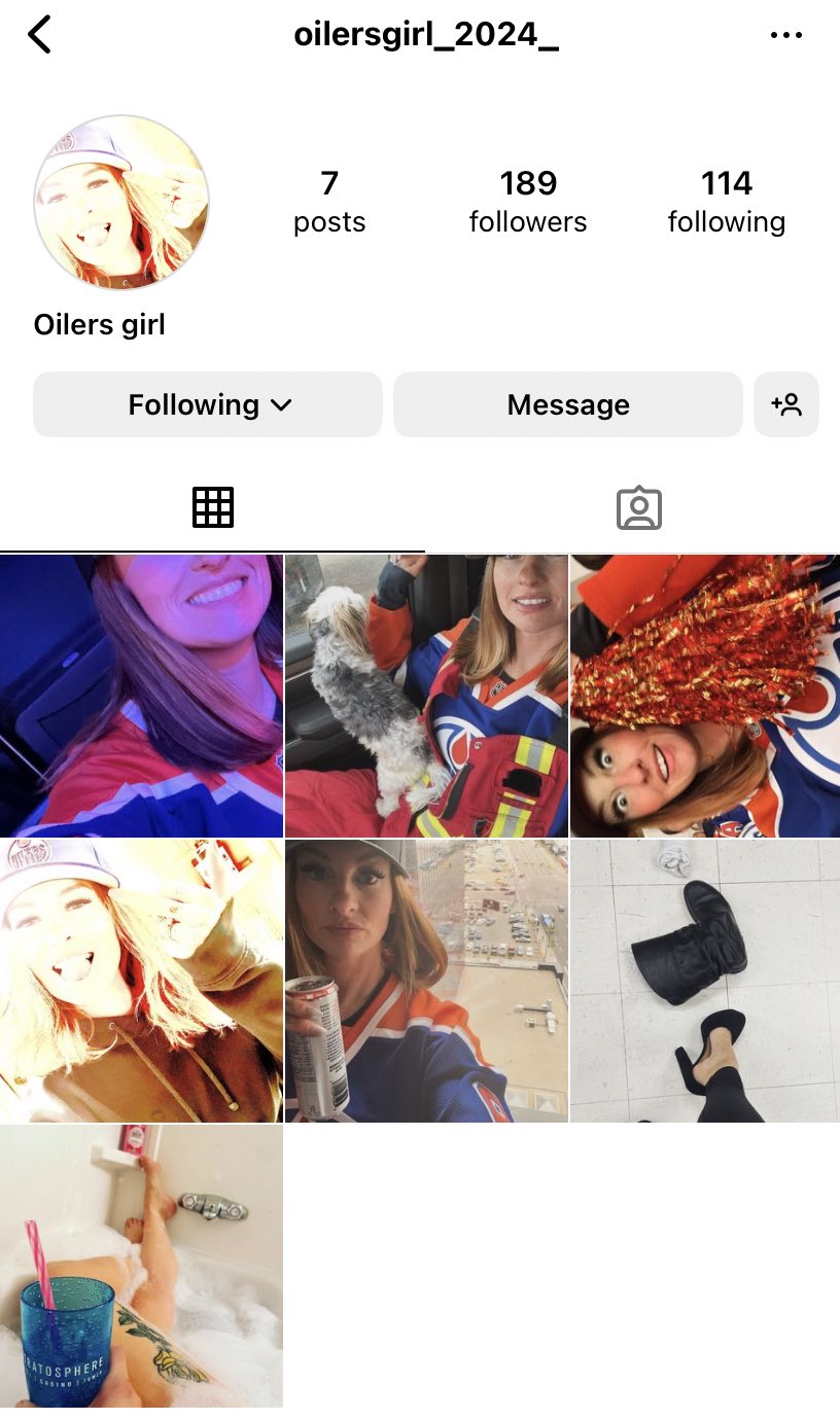 Oilers Girl Twitter account