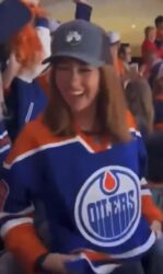 Oilers Tits Flashing Woman