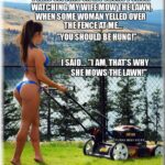 Sexy Lawn Mowing Wife in Bikini
