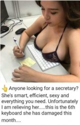 Sexy Secretary Damaging Keyboards With Her Huge Boobs