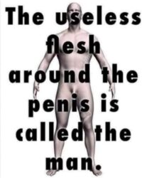 The useless flesh around the Penis is called the Man
