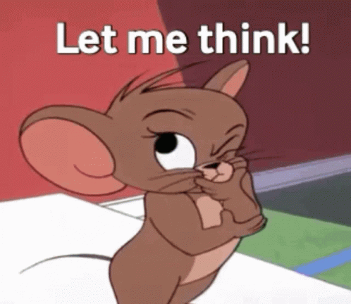 Cartoon Mouse Thinking Let Me Think About It GIF