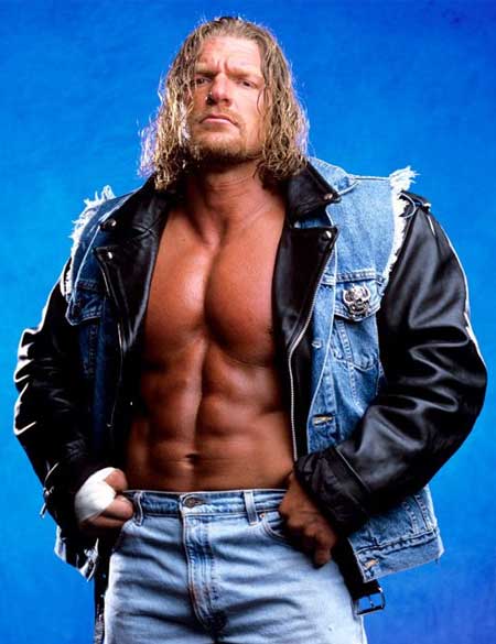 WWE Triple H Denim Leather Jacket