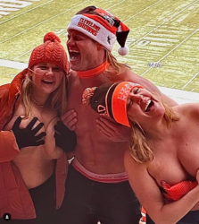 Dolph Ziggler aka Nic Nemeth with topless big tits women at a NFL football game