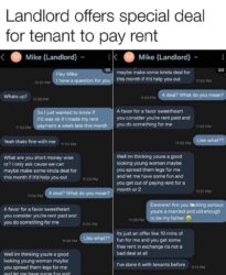 Landlord offers special deal for tenant to pay rent