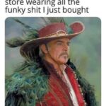 Me leaving the thrift store wearing all the funky shit I just bought
