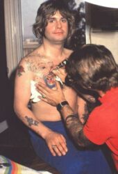 Ozzy Osbourne getting tattooed
