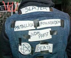 Paper Band Patches Kutte Cut-off jeans jacket