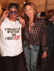 Slash Steven Tyler 1987 - If You Don't Like My Attitude Dial 1-800-EAT-SHIT toll free T-shirt