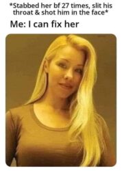 Stabbed her BF 27 times slit his throat and shot him in the face - Blonde assassin with angel face