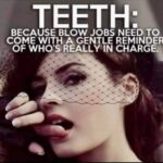 TEETH Because blow jobs need to come with a gentle reminder of who's really in charge - adult meme