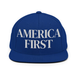 AMERICA FIRST Flat Brim Snapback Hat (Embroidered)
