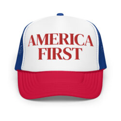AMERICA FIRST Red White and Blue Embroidered Trucker Hat