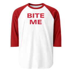 BITE ME Paris Hilton 3/4 sleeve raglan shirt