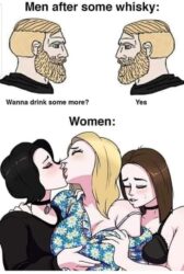 Men after some whisky vs Women after some whisky