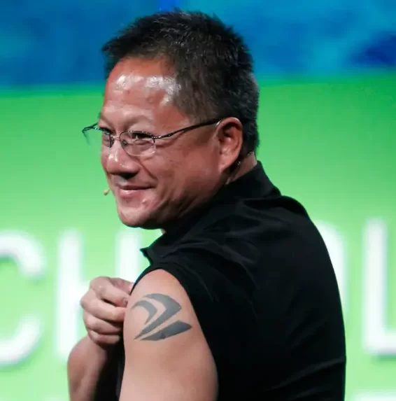 NVIDIA CEO Jensen Huang company tattoo