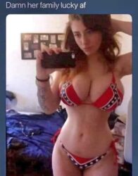 Southern Belle - Big Tits Confederate Flag bikini